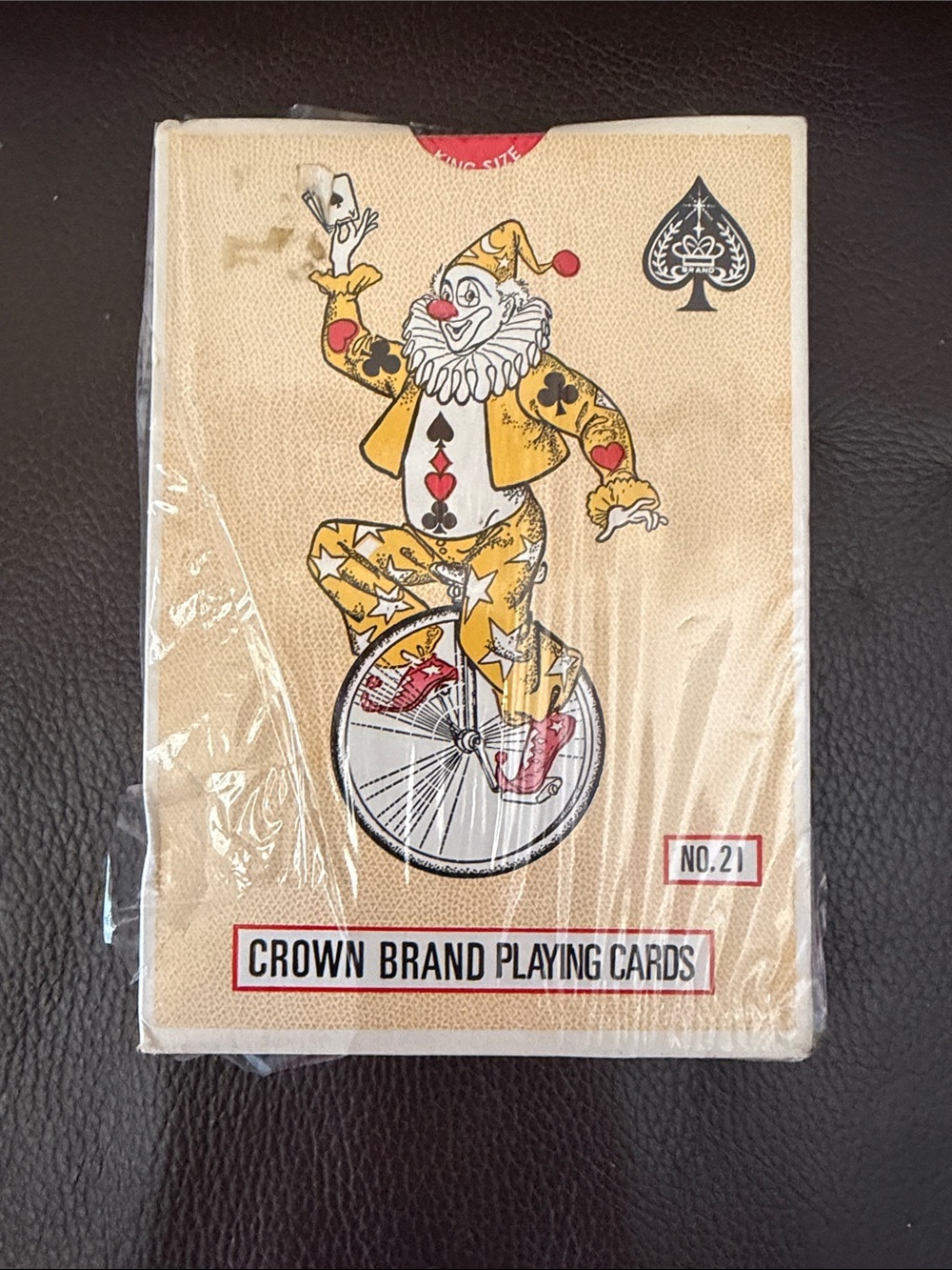 Vintage Jumbo Plastic Coated Playing Cards No. 21 Crown Brand